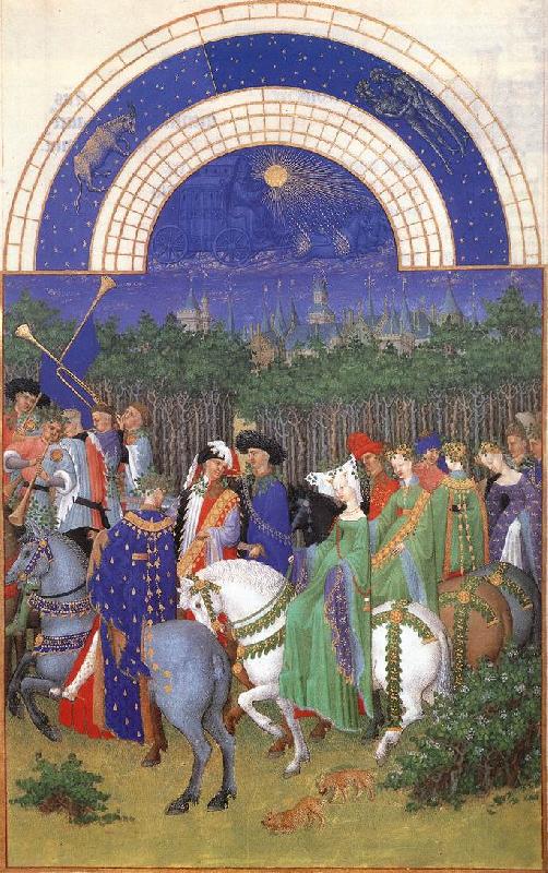 Les trs riches heures du Duc de Berry: Mai (May) g, LIMBOURG brothers